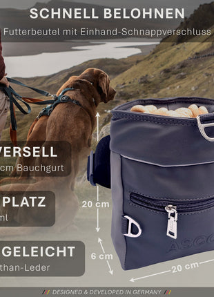 ASCO Leckerlitasche für Hunde mit Einhand-Schnappverschluss