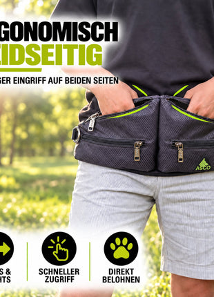 ASCO Futterbeutel Duo für Hunde mit 2 Leckerlitaschen