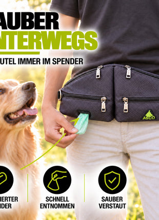 ASCO Futterbeutel Duo für Hunde mit 2 Leckerlitaschen