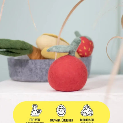 BUDDY. Hundespielzeug aus Wollfilz "Apfel"
