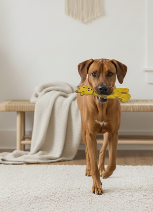 BUDDY. Hundespielzeug aus Leder "Giraffe"