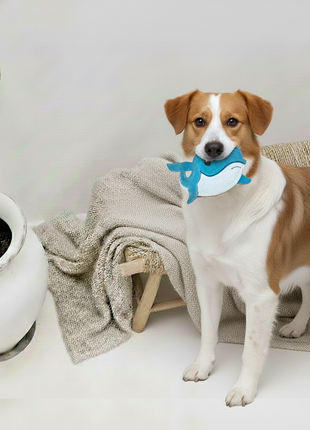 BUDDY. Hundespielzeug aus Leder "Wal"