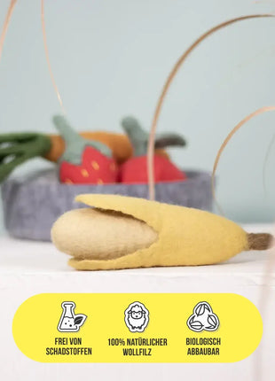 BUDDY. Hundespielzeug aus Wollfilz "Banane"