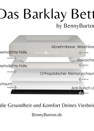 Hundebett Barklay Größe S mit Bouclébezug
