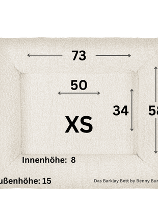Hundebett Barklay Größe XS mit Bouclébezug