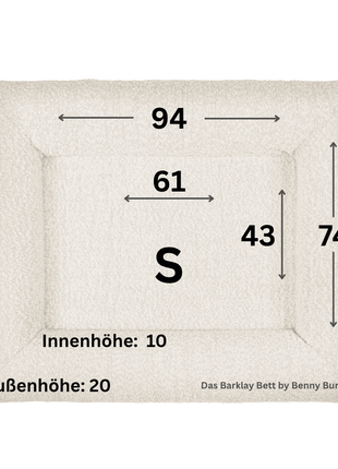 Hundebett Barklay Größe S mit Bouclébezug