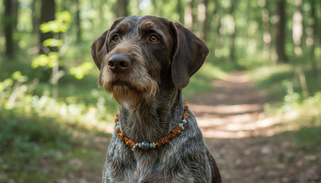 Hunde Bernsteinkette mit Edelsteinen Länge 44cm