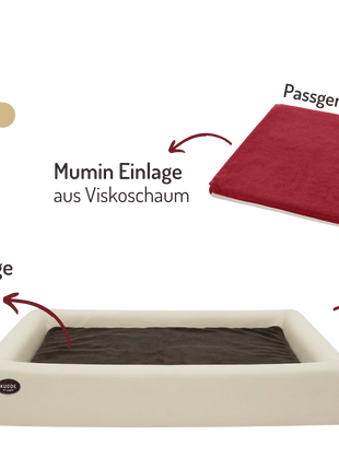 Orthopädisch-Plus Bundle | KUDDE Hundebett + Mumin Einlage Alltid