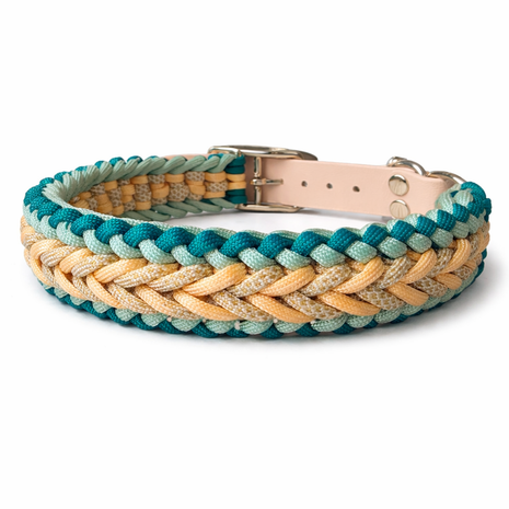 Handgemachtes Paracord-Hundehalsband "Seagrass"