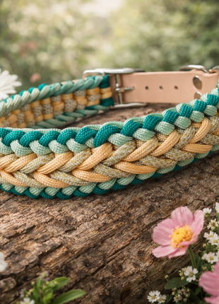Handgemachtes Paracord-Hundehalsband "Seagrass"
