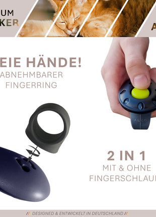 ASCO Finger Clicker – Clickertraining Premium Klicker für Hunde, Katzen, Pferde