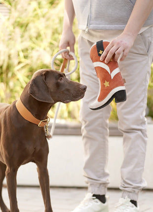 BUDDY. Hundespielzeug aus Leder "Cowboystiefel"