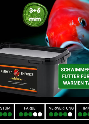 KENKOU® -Selektion- ENERGIE 5 Liter -mit Mehlwürmern, Seidenraupen, Gammarus