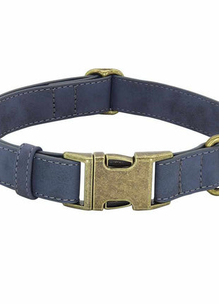 Edles Hundehalsband im Vintagelook mit Messingschnalle und kostenloser Gravur Name und Telefon