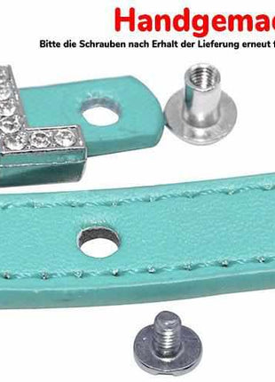 Edles Hundehalsband personalisiert mit Glitzersteinen + Symbol