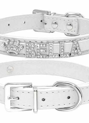 Edles Hundehalsband personalisiert mit Glitzersteinen + Symbol