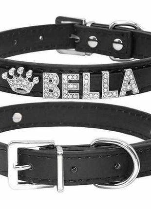 Edles Hundehalsband personalisiert mit Glitzersteinen + Symbol