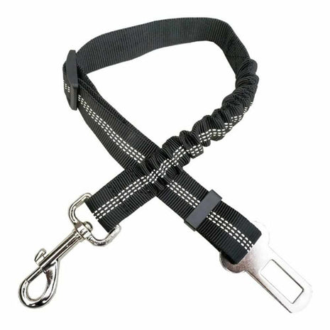 Elastic car/passenger vehicle safety belt for dogs