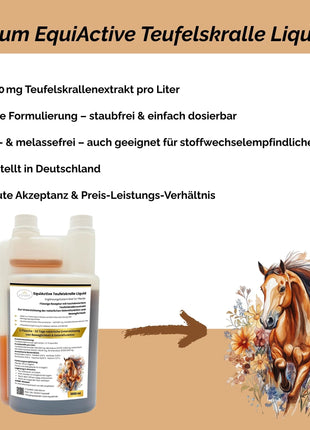 EquiActive Teufelskralle Liquid – Teufelskralle Pferd flüssig 1000 ml
