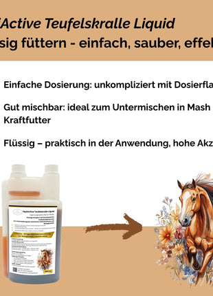 EquiActive Teufelskralle Liquid – Teufelskralle Pferd flüssig 1000 ml