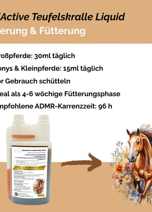 EquiActive Teufelskralle Liquid – Teufelskralle Pferd flüssig 1000 ml