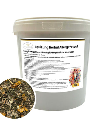 EquiLung Herbal AllergProtect – Kräutermischung für Pferde zur Langzeitfütterung bei empfindlichen Atemwegen durch Staub, Pollen & Umweltreizen