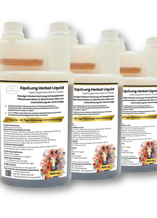 EquiLung Herbal Liquid 1000ml – flüssiges Ergänzungsfuttermittel zur Unterstützung der Atemwege bei Pferden