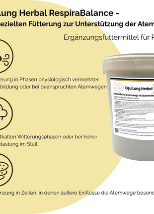 EquiLung Herbal RespiraBalance – Kräutermischung für Pferde in Phasen physiologisch vermehrter Schleimbildung oder bei beanspruchten Atemwegen