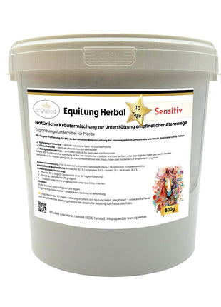 EquiLung Herbal Sensitiv – Kräutermischung für Pferde zur Unterstützung der Atemwege bei hoher Belastung durch Staub, Pollen & Umweltreize