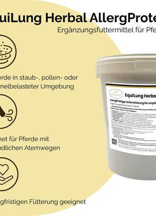 EquiLung Herbal AllergProtect – Kräutermischung für Pferde zur Langzeitfütterung bei empfindlichen Atemwegen durch Staub, Pollen & Umweltreizen
