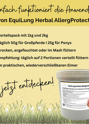 EquiLung Herbal AllergProtect – Kräutermischung für Pferde zur Langzeitfütterung bei empfindlichen Atemwegen durch Staub, Pollen & Umweltreizen