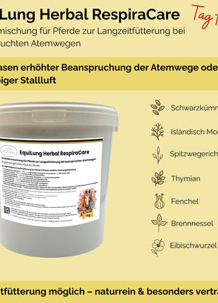 EquiLung Herbal RespiraCare – Kräutermischung für Pferde zur Langzeitfütterung bei beanspruchten Atemwegen durch nasskaltes Wetter und Temperaturwechsel