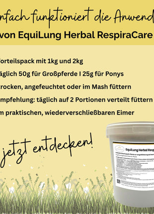 EquiLung Herbal RespiraCare – Kräutermischung für Pferde zur Langzeitfütterung bei beanspruchten Atemwegen durch nasskaltes Wetter und Temperaturwechsel