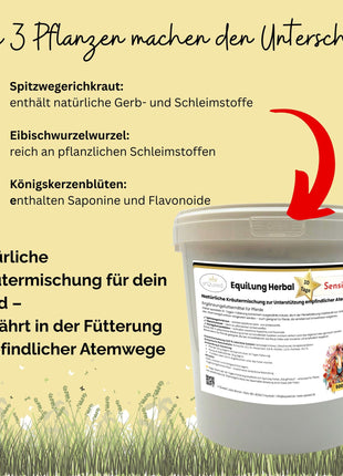 EquiLung Herbal Sensitiv – Kräutermischung für Pferde zur Unterstützung der Atemwege bei hoher Belastung durch Staub, Pollen & Umweltreize