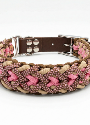 Handgemachtes Paracord-Hundehalsband "Spring Blush"