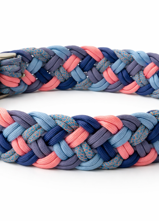 Handgemachtes Paracord-Hundehalsband Bubblegum