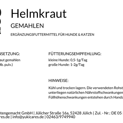 Helmkraut gemahlen 100g