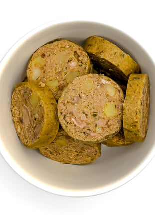 Huhn mit Topinambur, Spinat und Kartoffel