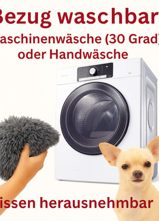 Hundebett "Balu" kuschelig weiche & waschbare Auflage – mit hohem Rand für Auto & Sofa