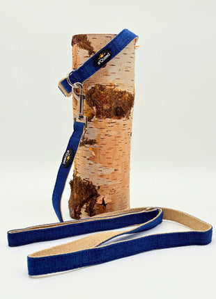 Hundehalsband-Set "Hempy" - Halsband + Leine + gravierte Hundemarke