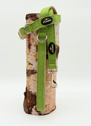 Hundehalsband-Set "Hempy" - Halsband + Leine + gravierte Hundemarke