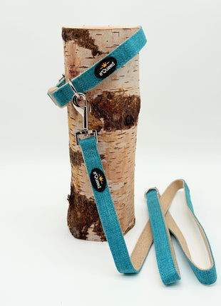 Hundehalsband-Set "Hempy" - Halsband + Leine + gravierte Hundemarke