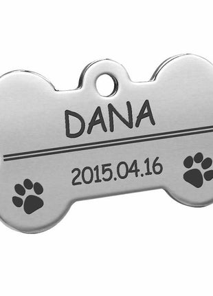 Personalisierte Hundemarke Knochenform – Individuell gravierte Metallmarke für Hunde & Katzen – Robustes Material, verschiedene Größen & Farben