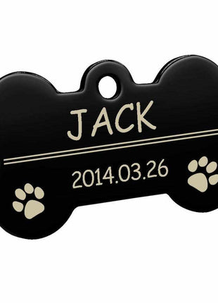 Personalisierte Hundemarke Knochenform – Individuell gravierte Metallmarke für Hunde & Katzen – Robustes Material, verschiedene Größen & Farben