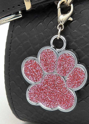 Personalisierte Hundemarke in Pfötchenform – Metallmarke mit kostenloser Gravur für Hunde & Katzen – Glitzernde Farben, verschiedene Größen und Designs