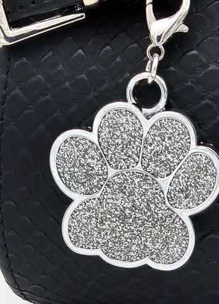 Personalisierte Hundemarke in Pfötchenform – Metallmarke mit kostenloser Gravur für Hunde & Katzen – Glitzernde Farben, verschiedene Größen und Designs