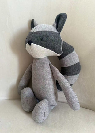 Wil the raccoon plush toy with crinkle ears &amp; Oeko-Tex fabric
