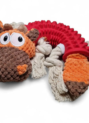 Hundespielzeug Welpe Naturkautschuk mit Seiltau aus Baumwolle