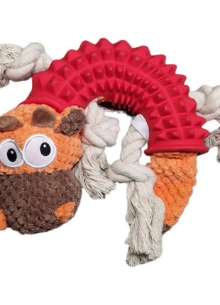 Hundespielzeug Welpe Naturkautschuk mit Seiltau aus Baumwolle