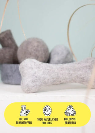 BUDDY. Hundespielzeug aus Wollfilz "Knochen"